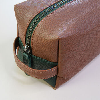 Personalised Premium Leather Boxy Wash Bag, 2 of 5