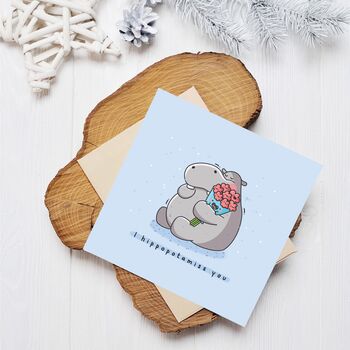 Cute Hippo Miss You Card, 7 of 10