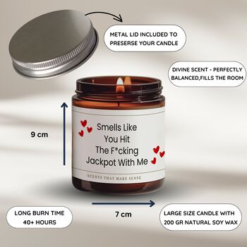 Anniversary Gifts Funny Candle You Hit The Jackpot With Me, 2 of 5