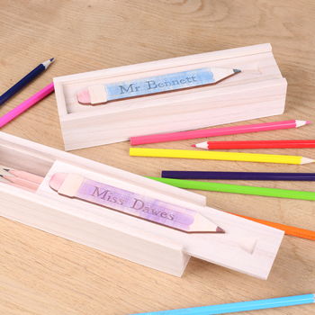 Personalised Wooden Pencil Case Teacher Thank You Gift, 4 of 9