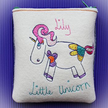 Personalised Unicorn Purse, Embroidered, 4 of 12