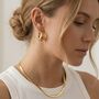 Chunky U Shape Hoops Gold Non Tarnish Waterproof, thumbnail 4 of 10