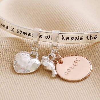 Personalised 'Friend' Meaningful Word Bangle, 3 of 6
