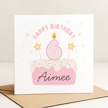 Personalised 6th Birthday Card For Girl Daughter, 3 of 8