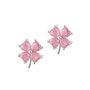 Four Leaves Clover Sterling Silver Stud Earring Pink, thumbnail 3 of 4