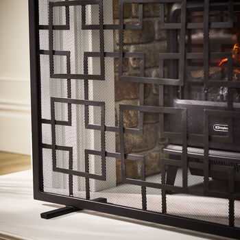 Contemporary Geometric Footed Fire Screen, 4 of 4