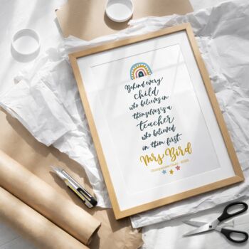 Behind Every Child Print Personalised Teacher Gift, 10 of 12