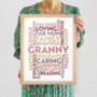 Custom Made Word Cloud Handmade Art Poster A2, A3, A4, thumbnail 7 of 12