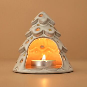 White Christmas Tree Tealight Holder, 2 of 4