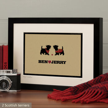Personalised Scottish Terrier Print For One Or Two Dogs, 10 of 12
