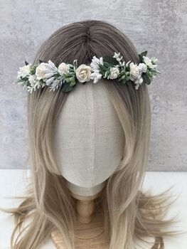 White Flower Wedding Crown, 3 of 3