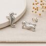 Sterling Silver Seahorse Stud Earrings, thumbnail 1 of 9