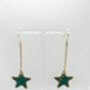 Minimal Festive Drop Green Star Earrings, thumbnail 7 of 7
