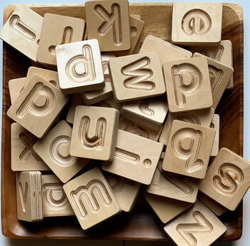 Handcrafted Wooden Alphabet Cuboids In Natural, 7 of 9
