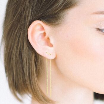 Chain Gold Plated Silver Threader Earrings, 2 of 12