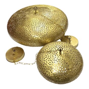 Hand Perforated Moroccan Brass Pendant Lamp | Artisanal Made, 8 of 12