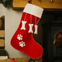 Personalised Dog Paw Bones Doggy Christmas Stocking, thumbnail 2 of 8