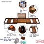 Wood Home Spa Bathtub Caddy Bath Tray, thumbnail 4 of 8