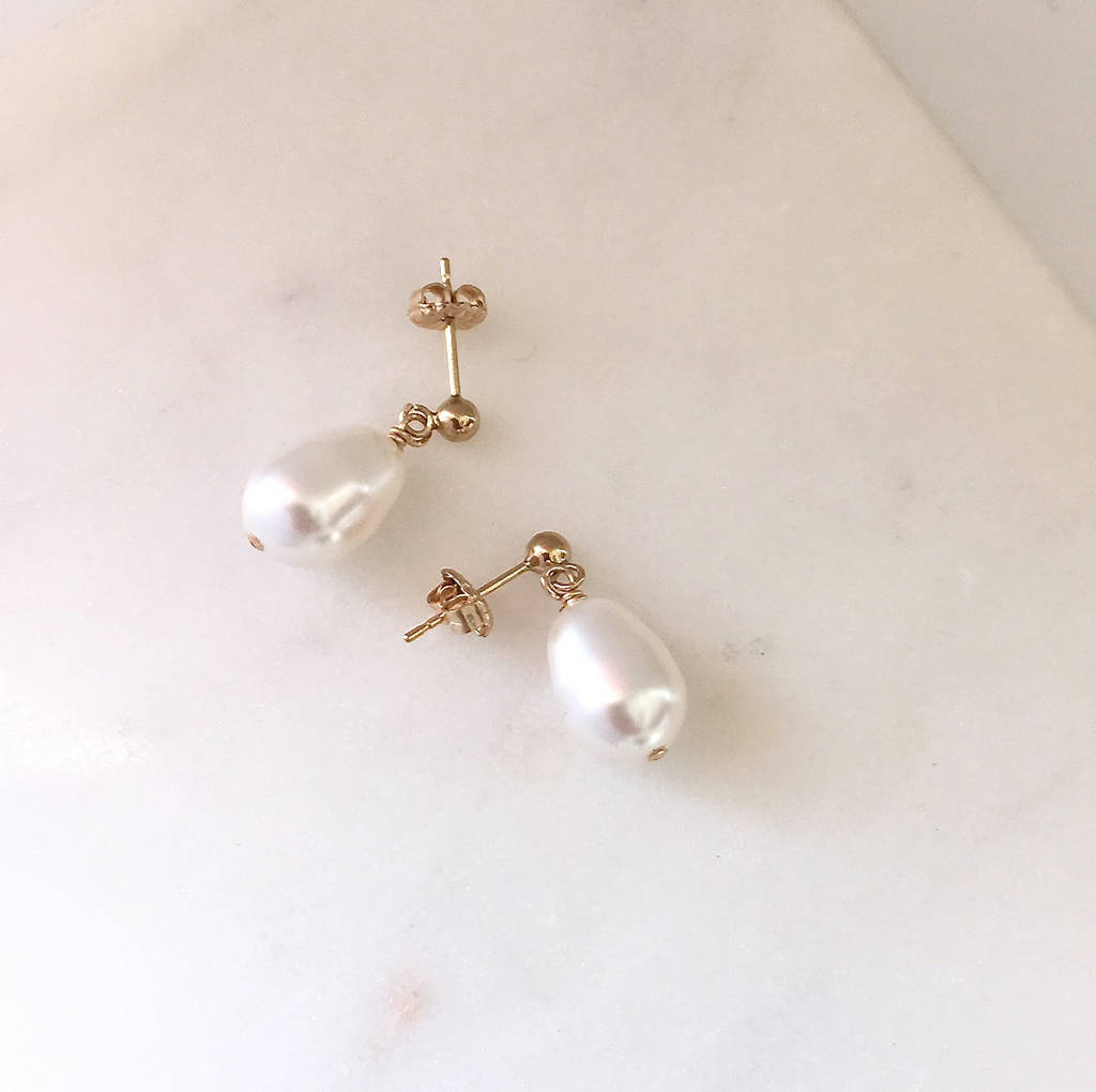 Pearl Drop Earrings By A Box For My Treasure | notonthehighstreet.com