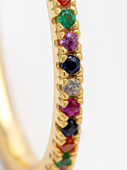 Stacking Rainbow Ring For Women 18ct Gold Plated, 7 of 7