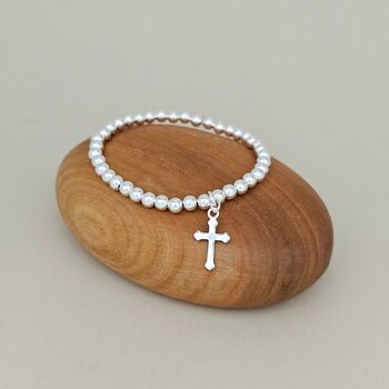 Child's Confirmation Bracelet With Silver Cross, 2 of 3