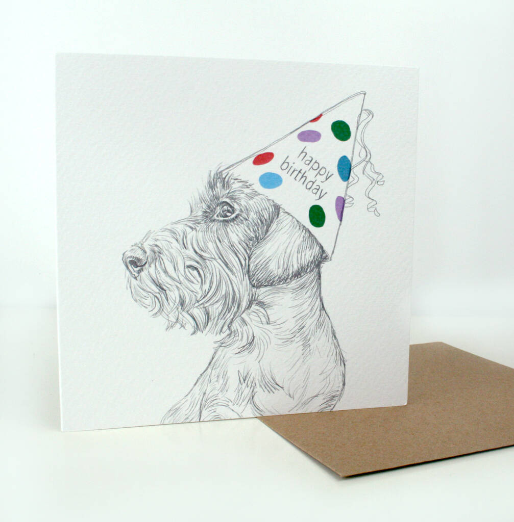 Wire Haired Dachshund Illustrated Birthday Card, 1 of 3