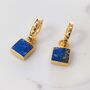 The Square Lapis Lazuli Gold Plated Gemstone Earrings, thumbnail 5 of 5