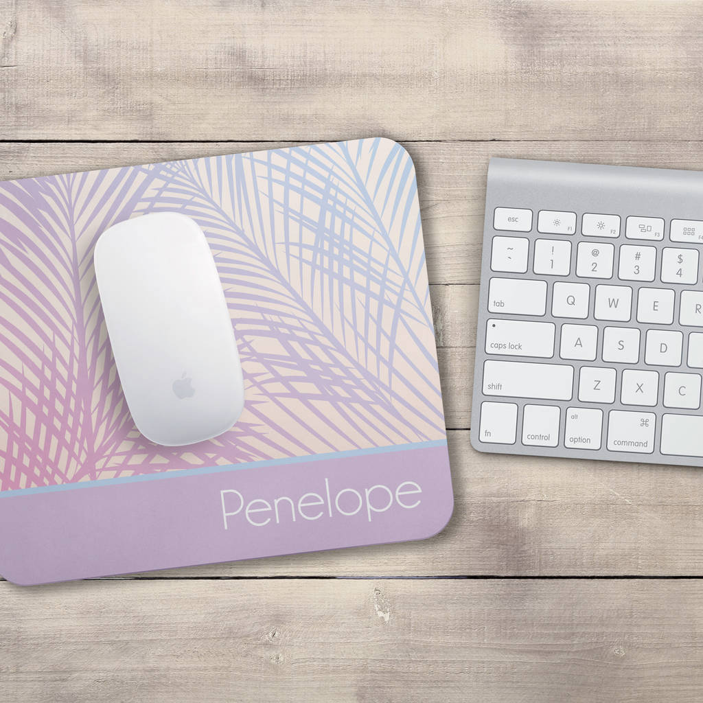 Personalised Pink And Purple Ombre Palm Mouse Mat