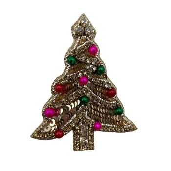 Kitsch Beaded Christmas Tree Brooch, 2 of 4