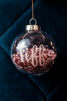 Personalised Pink Name Christmas Decoration Bauble, 2 of 8