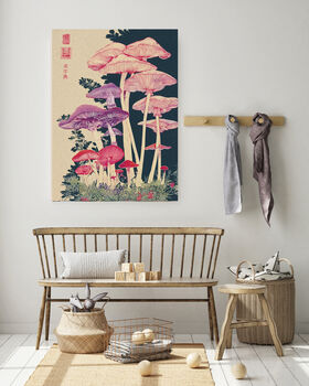 Purple And Pink Japanese Mushroom Art Print, 3 of 4