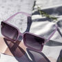 Front Lens Rectangle Thick Frame Sunglasses In Lilac, thumbnail 1 of 3