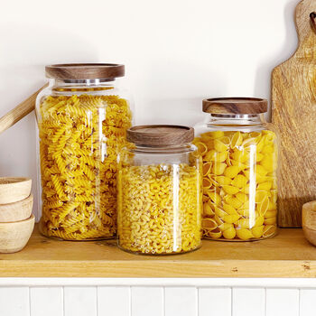 Kitchen Storage Jar With Acacia Wood Lid, 6 of 7