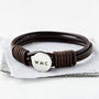 Personalised Men's Silver And Leather Bracelet, thumbnail 1 of 7