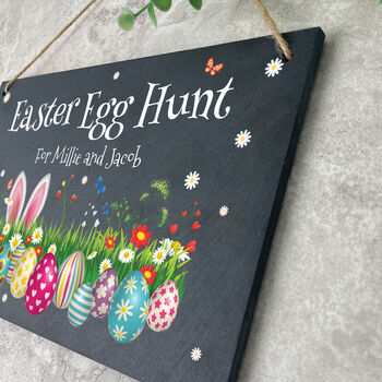 Personalised Colourful Easter Slate Hanging Sign 25 X 15cm, 2 of 6