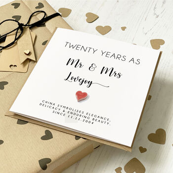 Personalised 20th Wedding Anniversary Card, 3 of 3