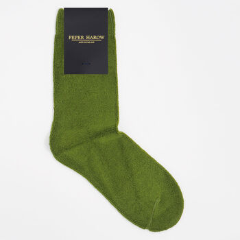 Ribbed Cuff Men's Bed Socks – Green, 2 of 2