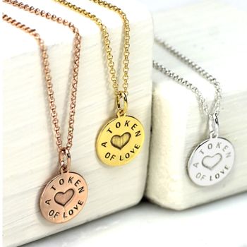 Personalised Silver And Gold Love Token Pendant, 8 of 9