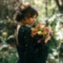 Black Lace Wedding Dress With Bell Sleeves And Train, thumbnail 2 of 12