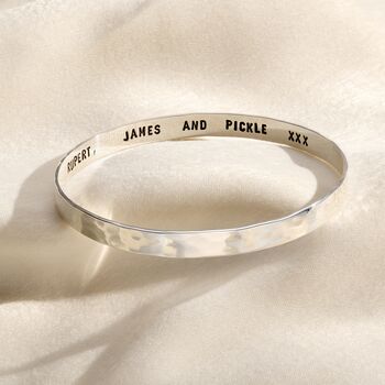 Personalised Textured Message Bangle, 3 of 6