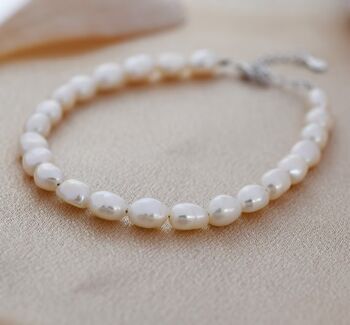 Sterling Silver Baroque Pearl Bracelet, 7 of 10