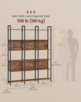 Six Level Bookcase Kitchen Storage Shelf Industrial, 2 of 6