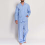 Men's Crisp Cotton Blue And White Stripe Pyjamas, thumbnail 2 of 4