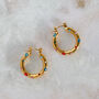 Dotted Colourful Gem Hoops Non Tarnish, thumbnail 1 of 3