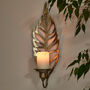 Gold Feathered Leaf Wall Sconce, thumbnail 3 of 3