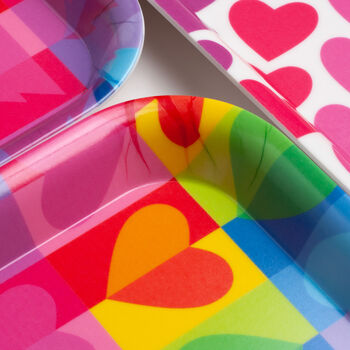 Colourful Love Heart Melamine Tray, 3 of 7