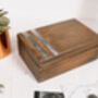 Wooden Cufflink And Watch Box With Copper Message, thumbnail 4 of 9