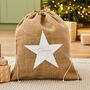 Personalised Hessian Script Font Star Gift Sack, thumbnail 1 of 3