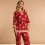 Indian Cotton Red Rubra Print Pyjama Set, thumbnail 1 of 7