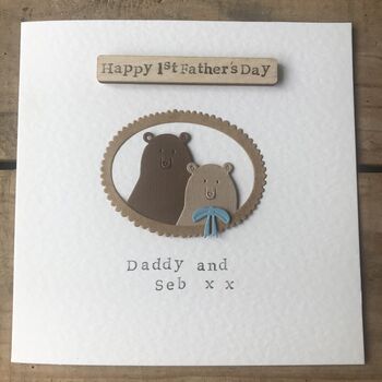 Personalised 1st Father's Day Bear Card, 2 of 3